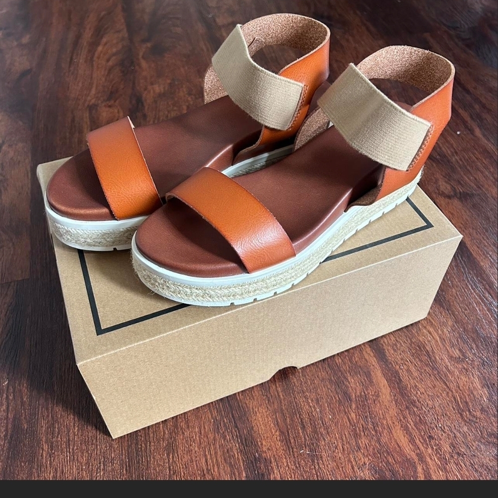 MIA Orange and Brown Women's Sandals